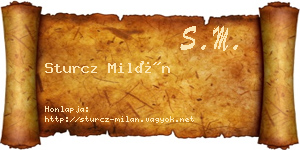 Sturcz Milán névjegykártya