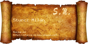 Sturcz Milán névjegykártya