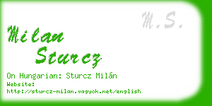 milan sturcz business card